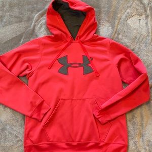 Under Armour Pink Hooded Sweatshirt Sz Large Loose